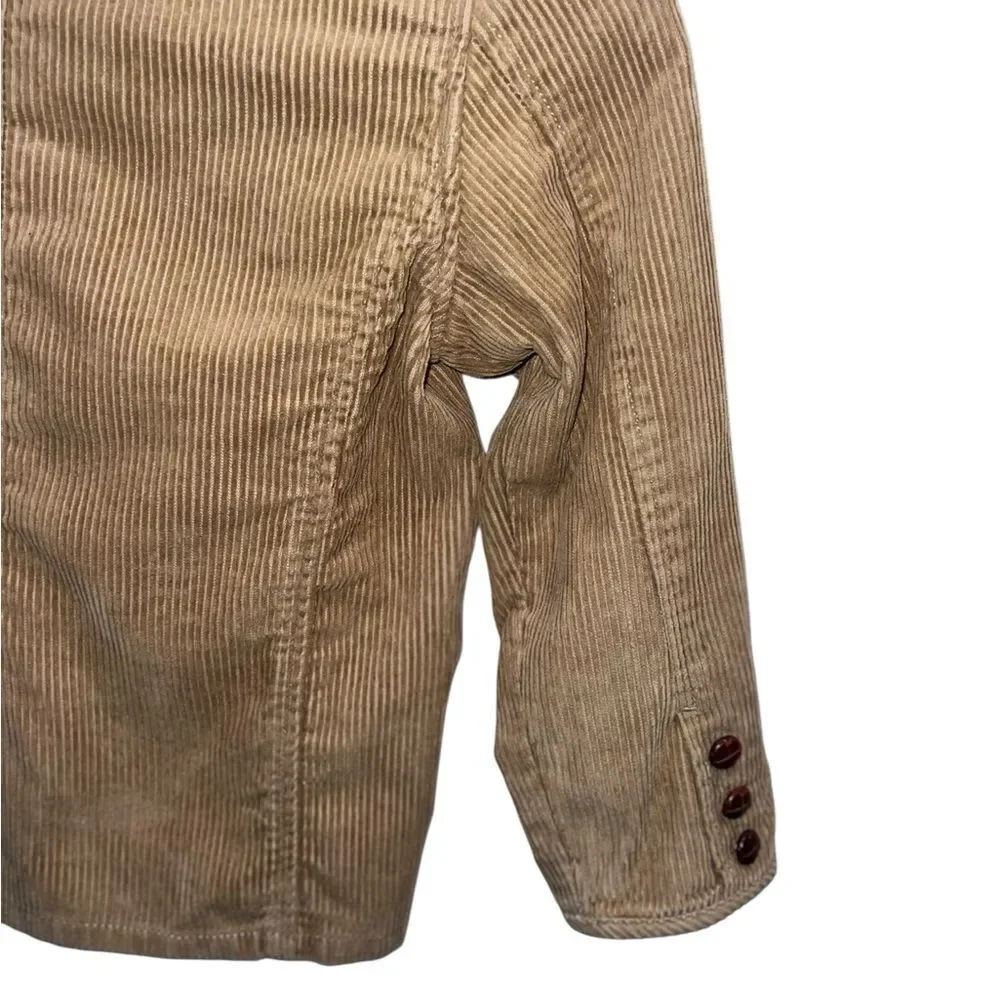 OshKosh B’gosh Boys Size 7 Tan Corduroy Blazer Plaid Lined Jacket